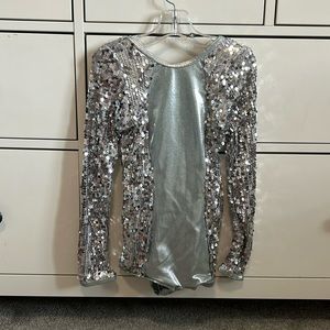 silver sparkly dance costume